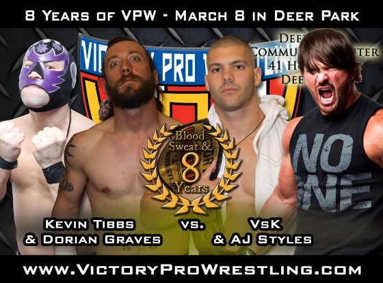 Church of Tibbs face VsK and AJ Styles at Blood Sweat and 8 years