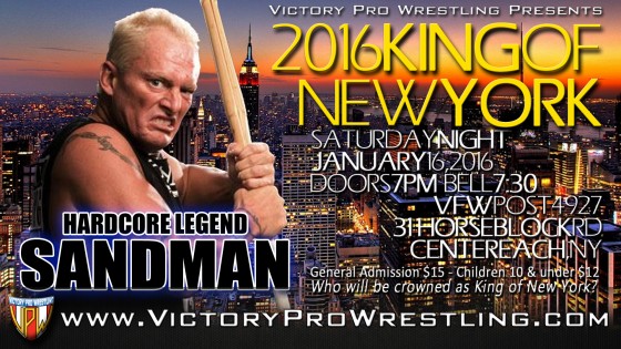 5 time ECW Heavyweight champion Sandman to perform at Victory Pro Wrestling's King of New York